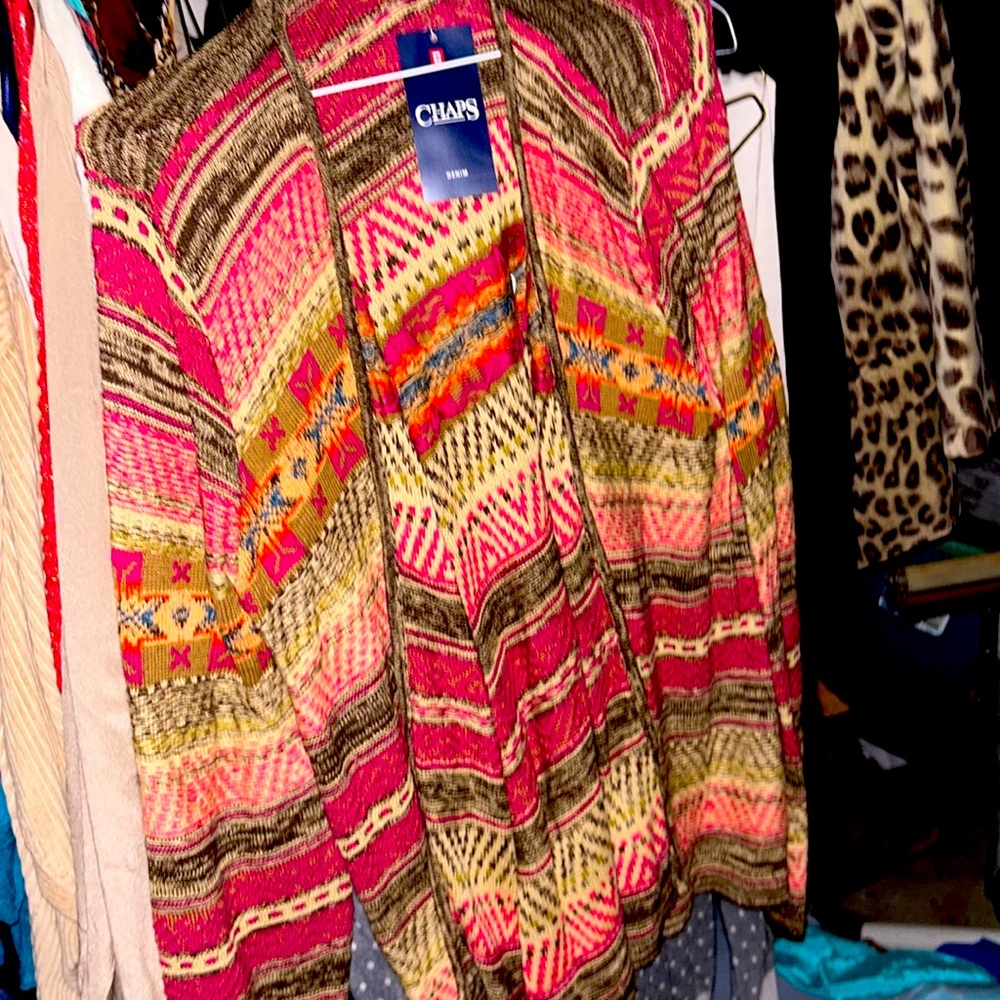 Chaps size extra large multicolor cardigan